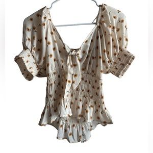 White flowered blouse